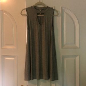 Heather Grey Keyhole Dress with pockets!